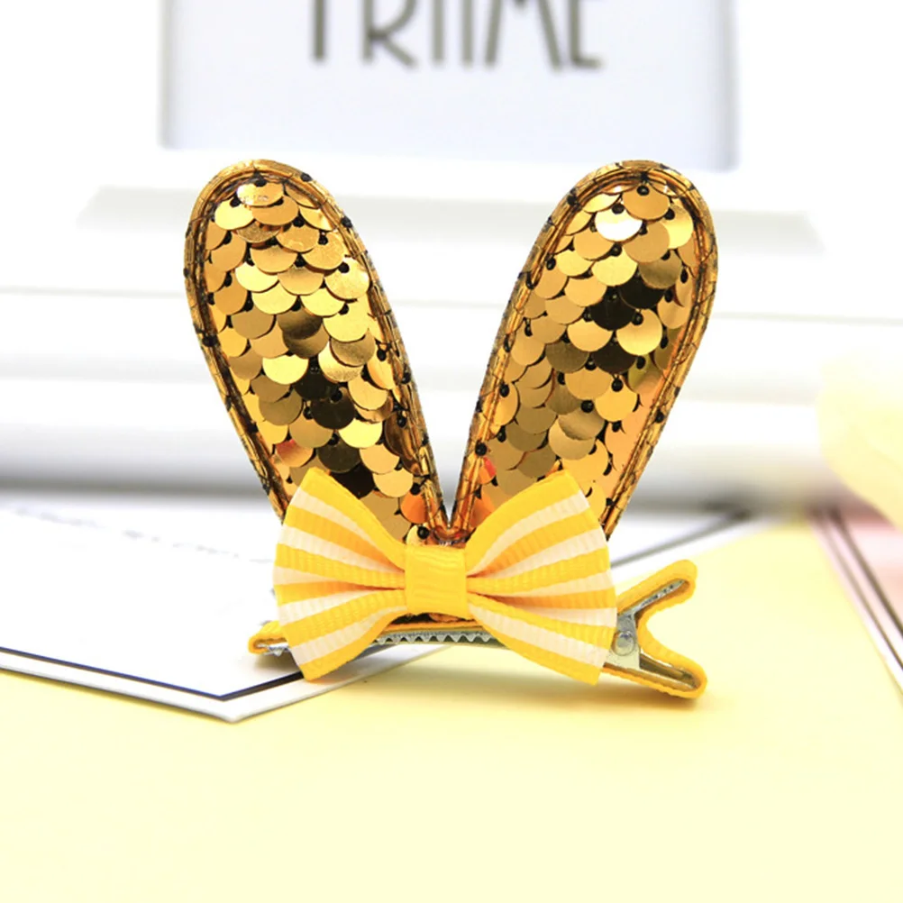 

Bunny Ear Hair Clips for Kids Girls Sequins Bow Women Hair Accessories Festive Party Wedding Daily Wear Stylish