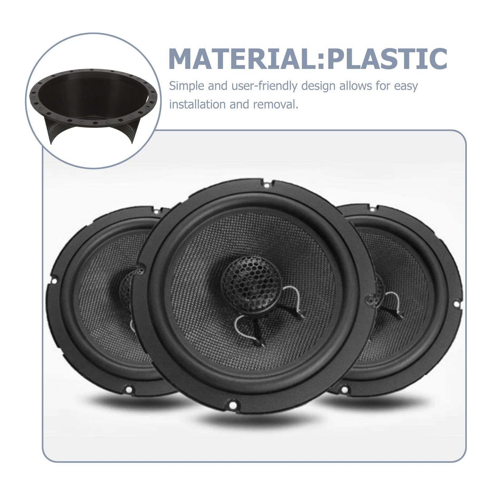 2Pcs 65 Inch Car Speaker Adapter Ring Splashproof Waterproof Cover Heavy Duty Plastic Spacer for Vehicle Audio Upgrade