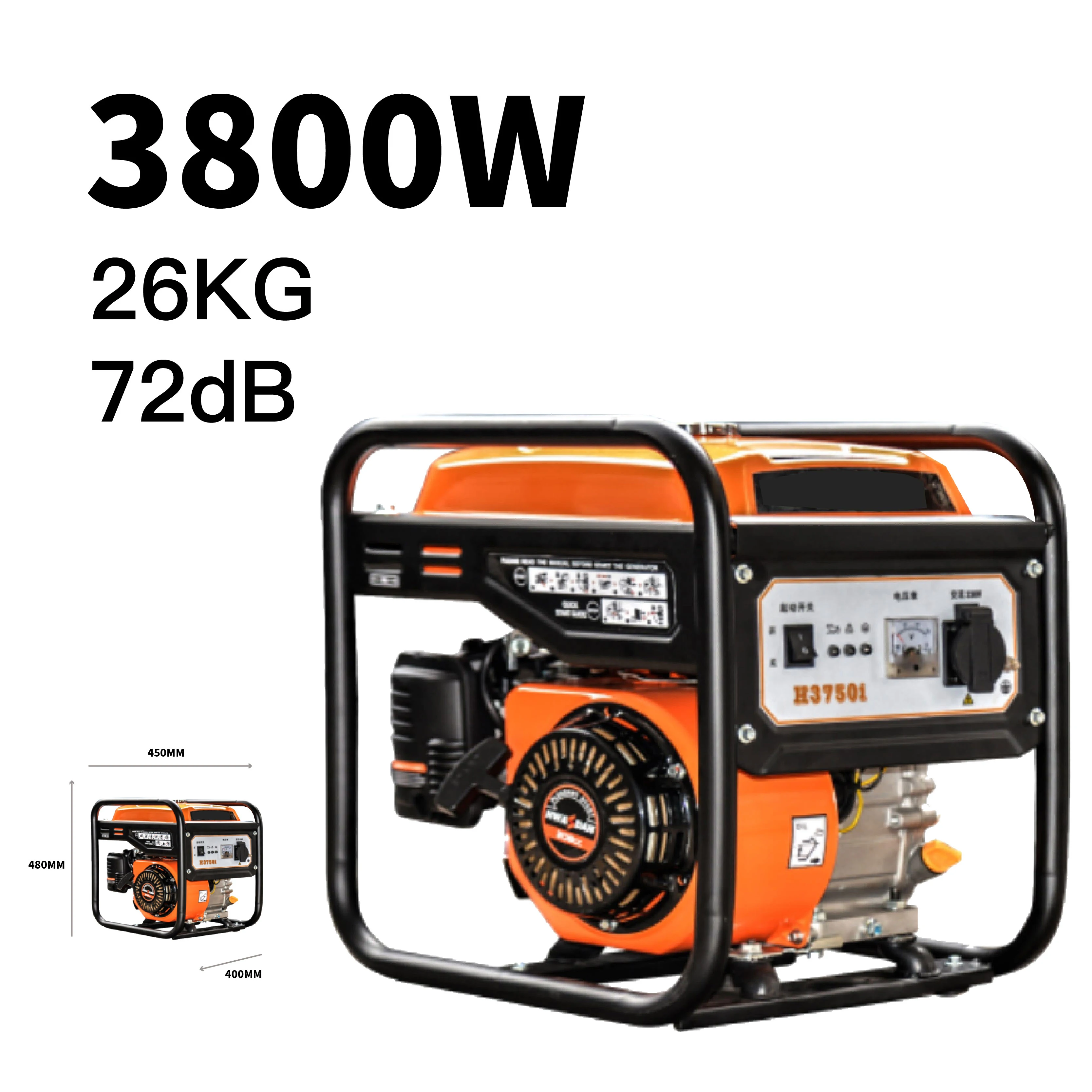 3800W Portable Petrol Silent Gasoline Generator For Welding Chassis