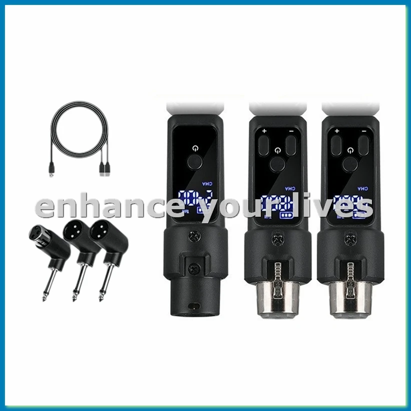 UHF Wireless Microphone Converter XLR Rechargeable Transmitter & Receiver Microphone for 48V Capacitive Microphone-A23U