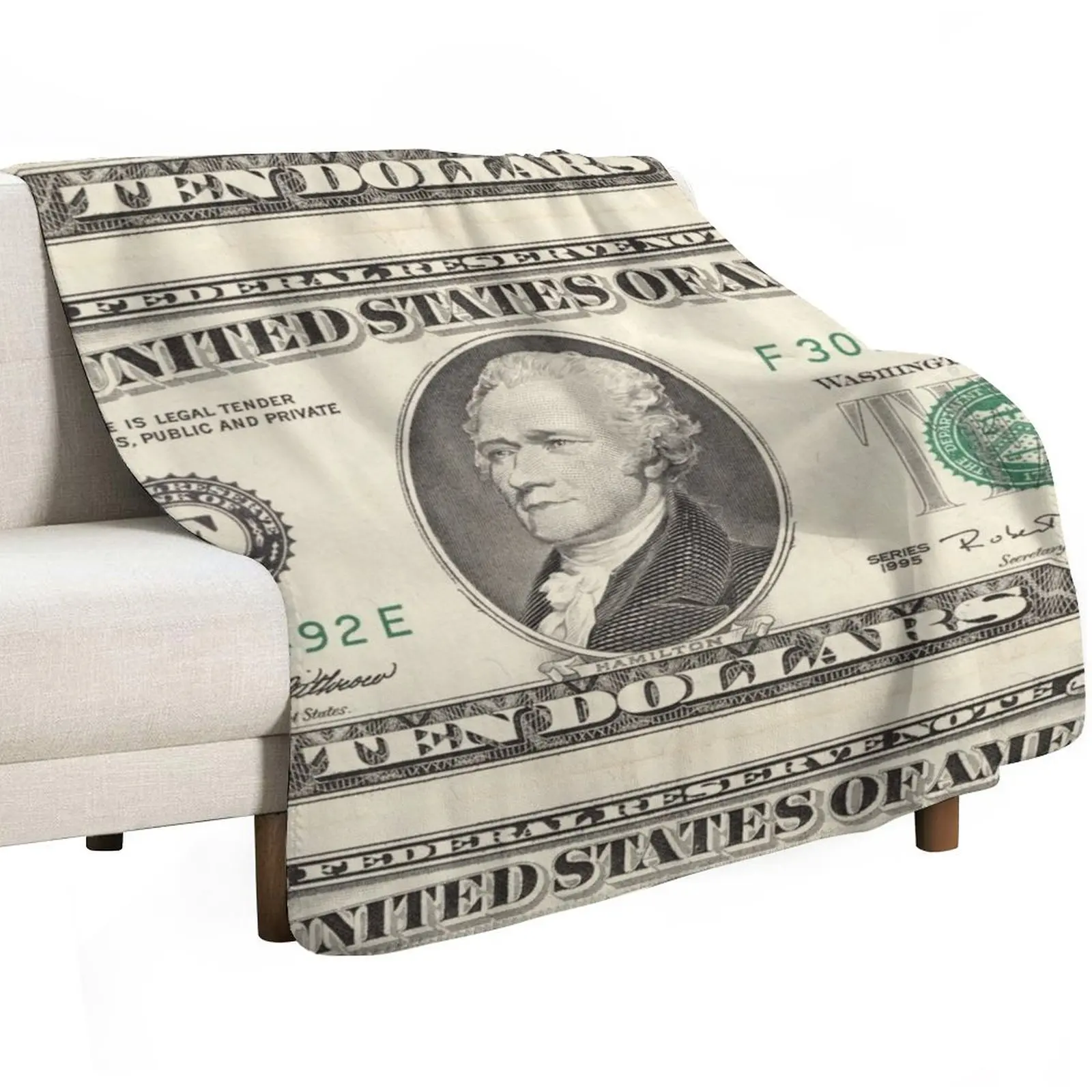 United States ten-dollar bill - Alexander Hamilton Throw Blanket Sofa warm winter Soft Plush Plaid Kid'S Beach Soft Blankets