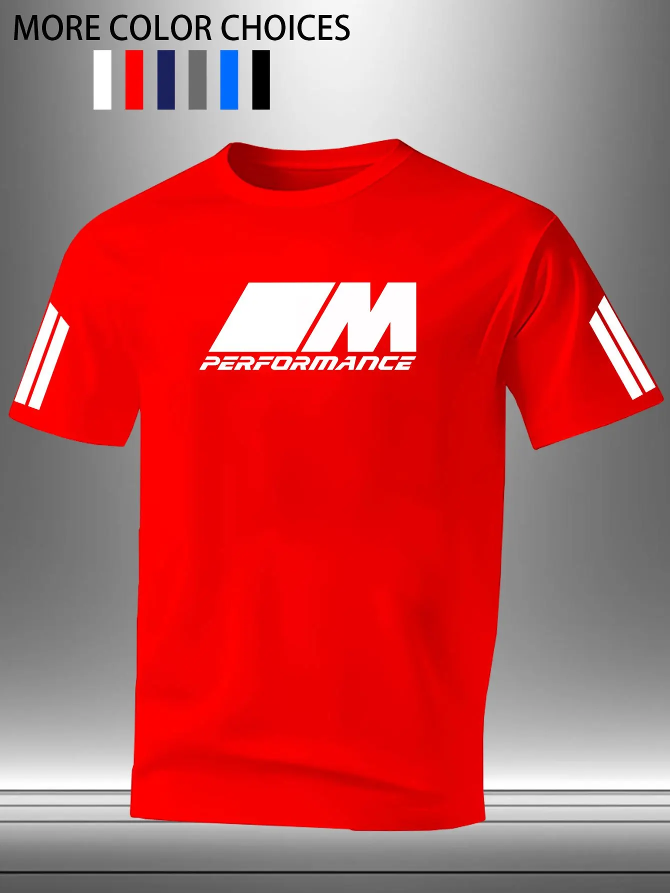 2026 Herren Schnelltrocknendes Mesh-T-Shirt mit M Performance Aufdruck, Rundhals, Kurzarm, Atmungsaktives Sport-Oberteil für Fitness, Laufen und Auto-Enthusiasten – Detail 4