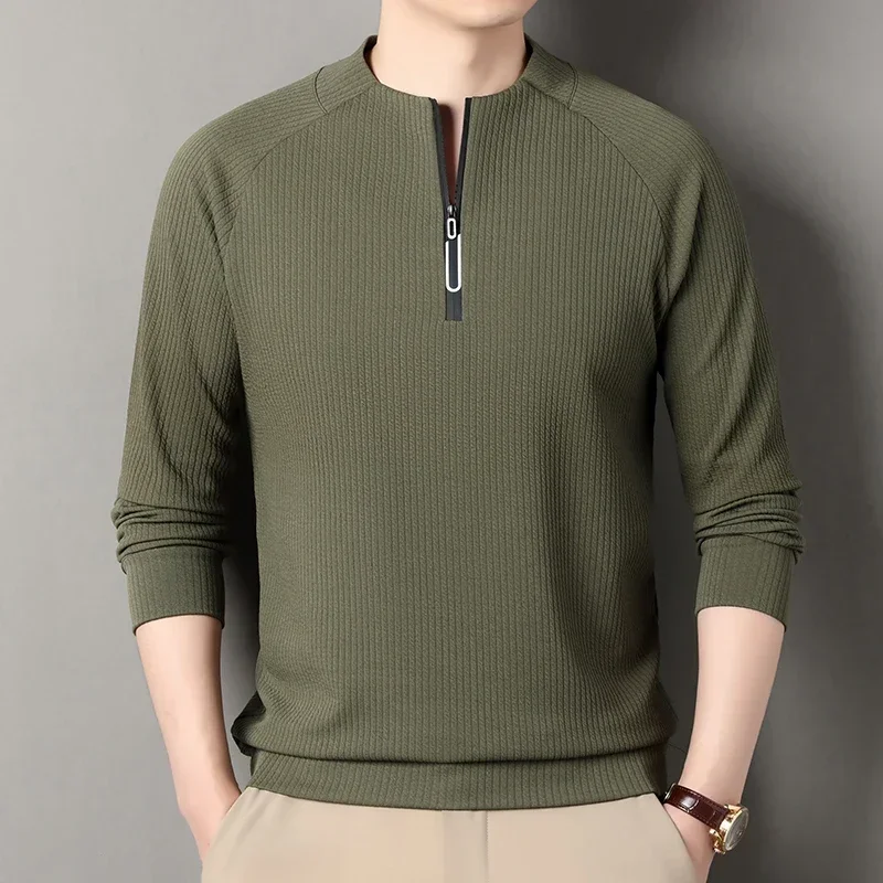Camisola de veludo para homem, ideal para o outono e inverno, com capuz, mangas compridas, fecho de correr, cor lisa, estilo moderno, casual e versáti