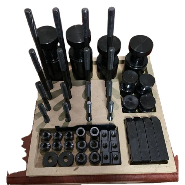 deluxe steel clamping kit 52pcs set with screwed coupling set with lifter