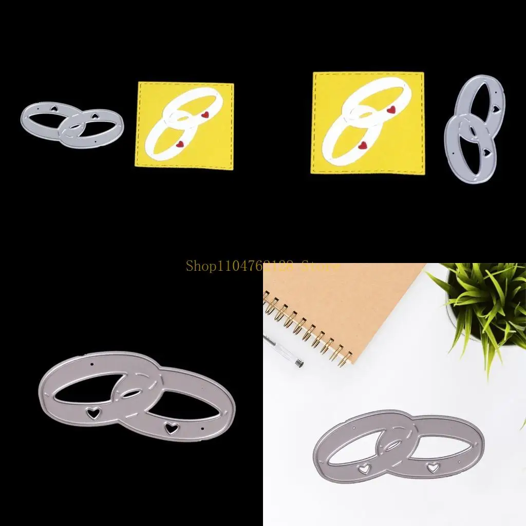 Delicate Wedding Rings Metal Cutting Die Valentine Greeting Card Making Supplies best sale