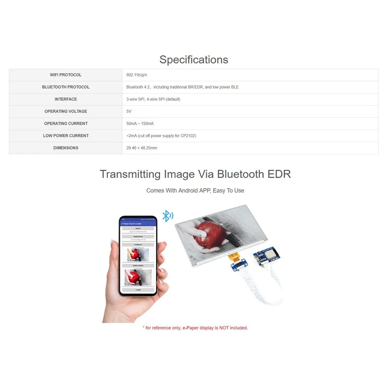 Waveshare Universal E-Paper Driver Board With Wifi Bluetooth Soc ESP32 Onboard Supports Various SPI E-Paper Raw Panels