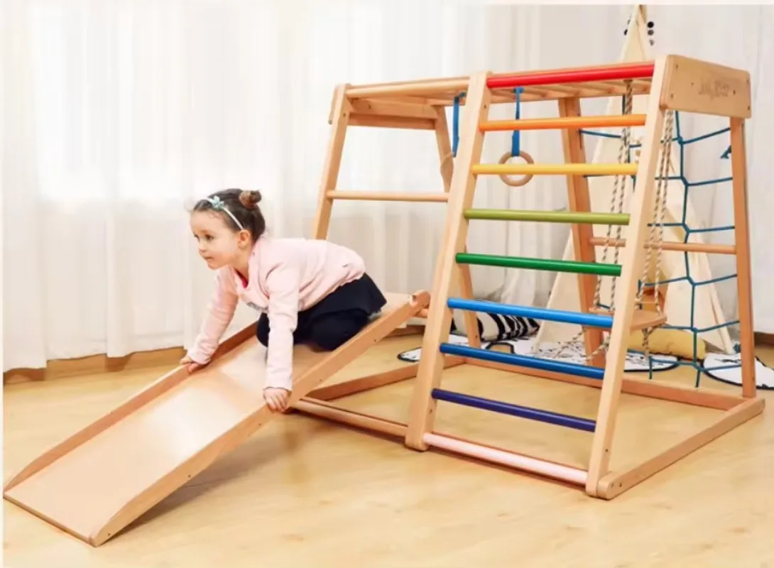 Wooden Baby Climbing Frame Baby Play Toys Toddlers' Playground