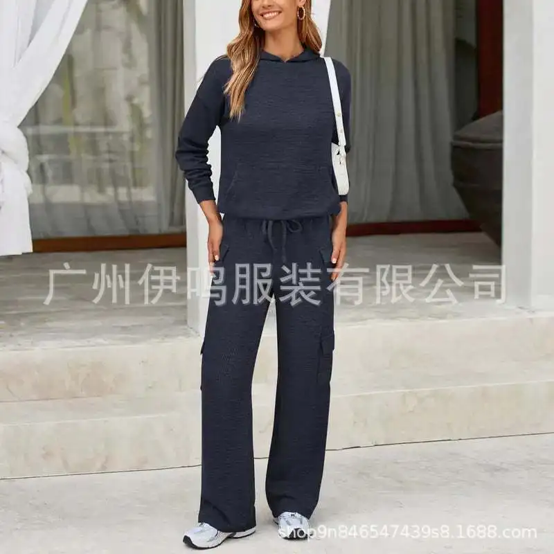 

2025 Autumn/winter Women's Tracksuit Suit Casual Sportswear Set With Multi-Pocket Design Sports & Outdoor Hoodie+ Workwear Pants