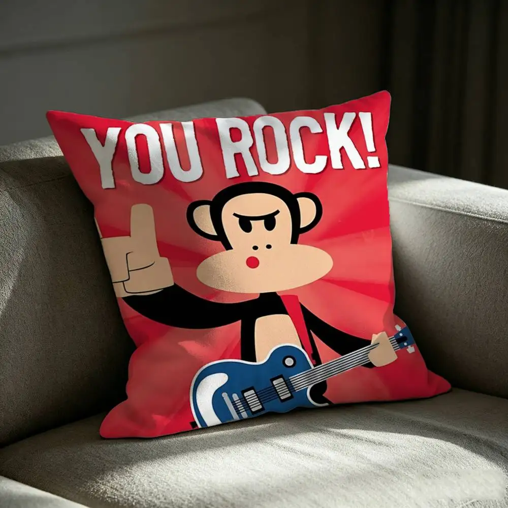 Big Mouth Monkey P-Paul Frank Square Sofa Pillow Cover Solid Color Living Room Home Decor Cushion Case