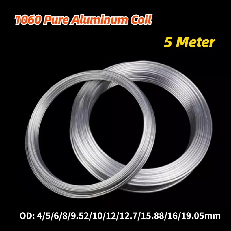 5M 1060 Pure Aluminum Coil for Air Conditioning Refrigerator Cooling Seamless Hollow Aluminum Tube Can Be Bent Aluminum Tube