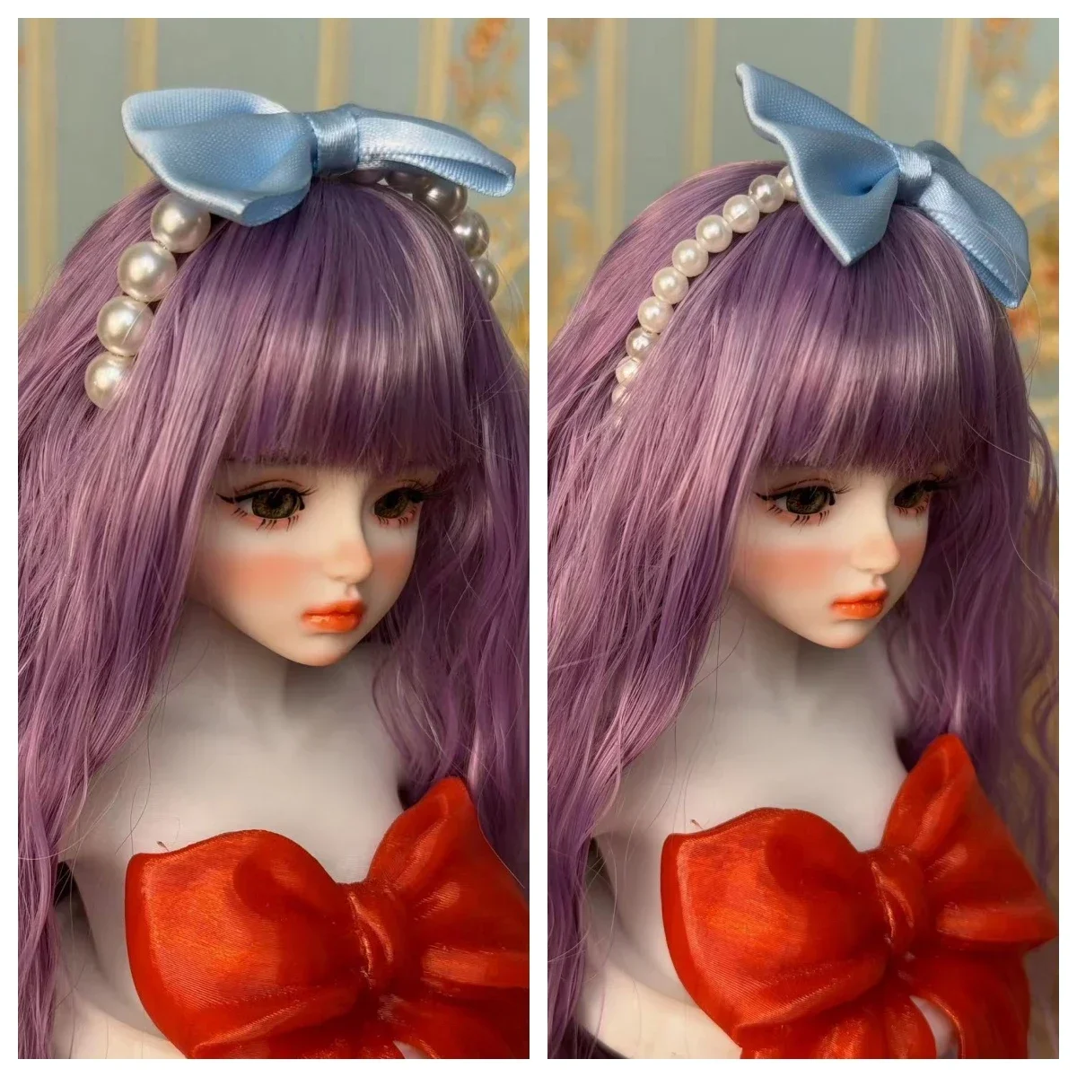 Fashion 1/6 Bjd Dolls Jewelry Hairband Pearl Bow Hairband 30cm Doll Jewelry Headwear Doll Hair Accessories