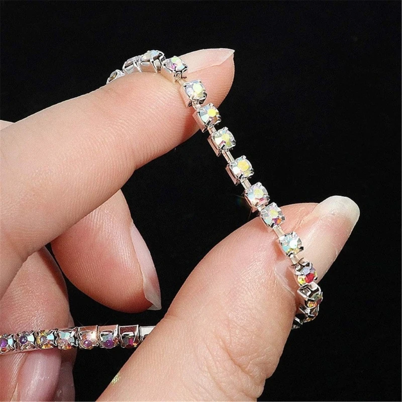 9Pcs Multilayer Beaded Bracelets Crystal Bead Handchain Fashionable Rhinestones Accessories Adjustable Bangles for Girls