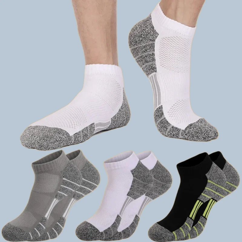 Calcetines cortos deportivos para hombre, medias tobilleras transpirables, cómodas y absorbentes de sudor, de alta calidad, 3/6 pares