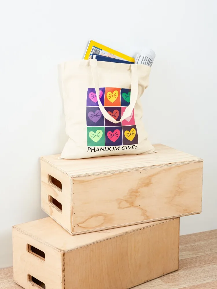 Phandom Gives Rainbow Grid Tote Bag Women's shopper bag custom tote bag Women's bags tote custom