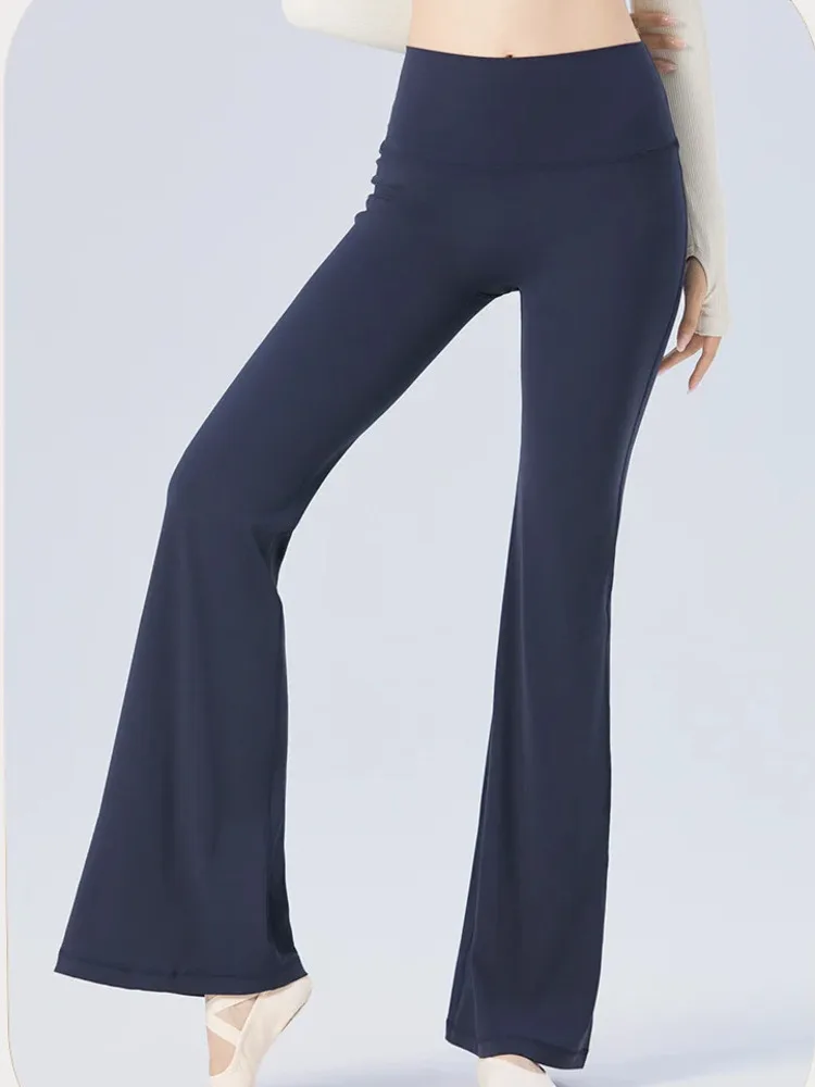 

Adult Solid Color High Waist Flared Dance Pants for Women Ballet Training Slim Fit Butt Lifting Bell Bottom Trousers