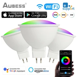 MR16 inteligentna żarówka WiFi RGB + CW 5W 12V LED z przyciemnianiem lampy EWelink kontrola aplikacji żarówka działa z Alexa Google Home Smartthings