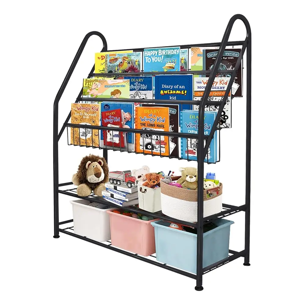 Rak Buku Anak Logam Bla Besar Berdiri Bebas untuk Kamar Anak 32 Dalam Organizer Mainan Rak Buku Besar Stabil Buku Perpustakaan Toko Buku