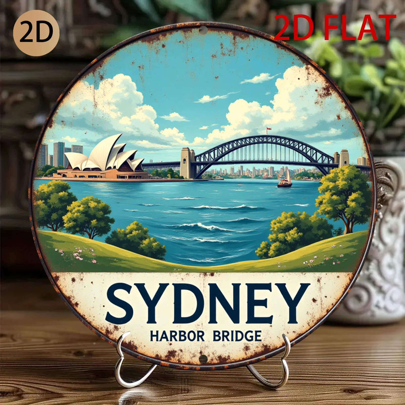 لافتة معدنية عتيقة لجسر ميناء  - مراجعة Home Decor Nearby وسعره