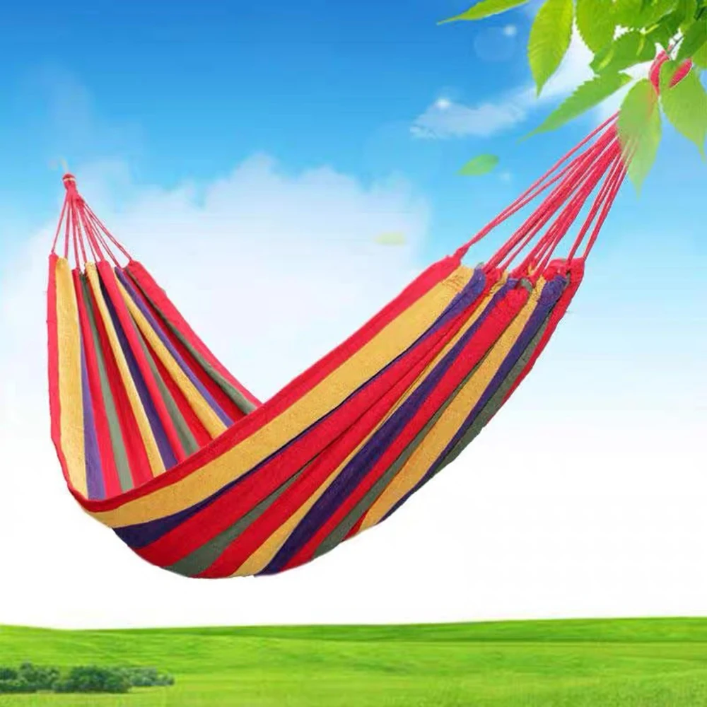 Portable Indoor/Outdoor Hanging Garden Canvas Hammock Canvas Bed Camping Hanging Porch Backyard  Swing Chair Travel