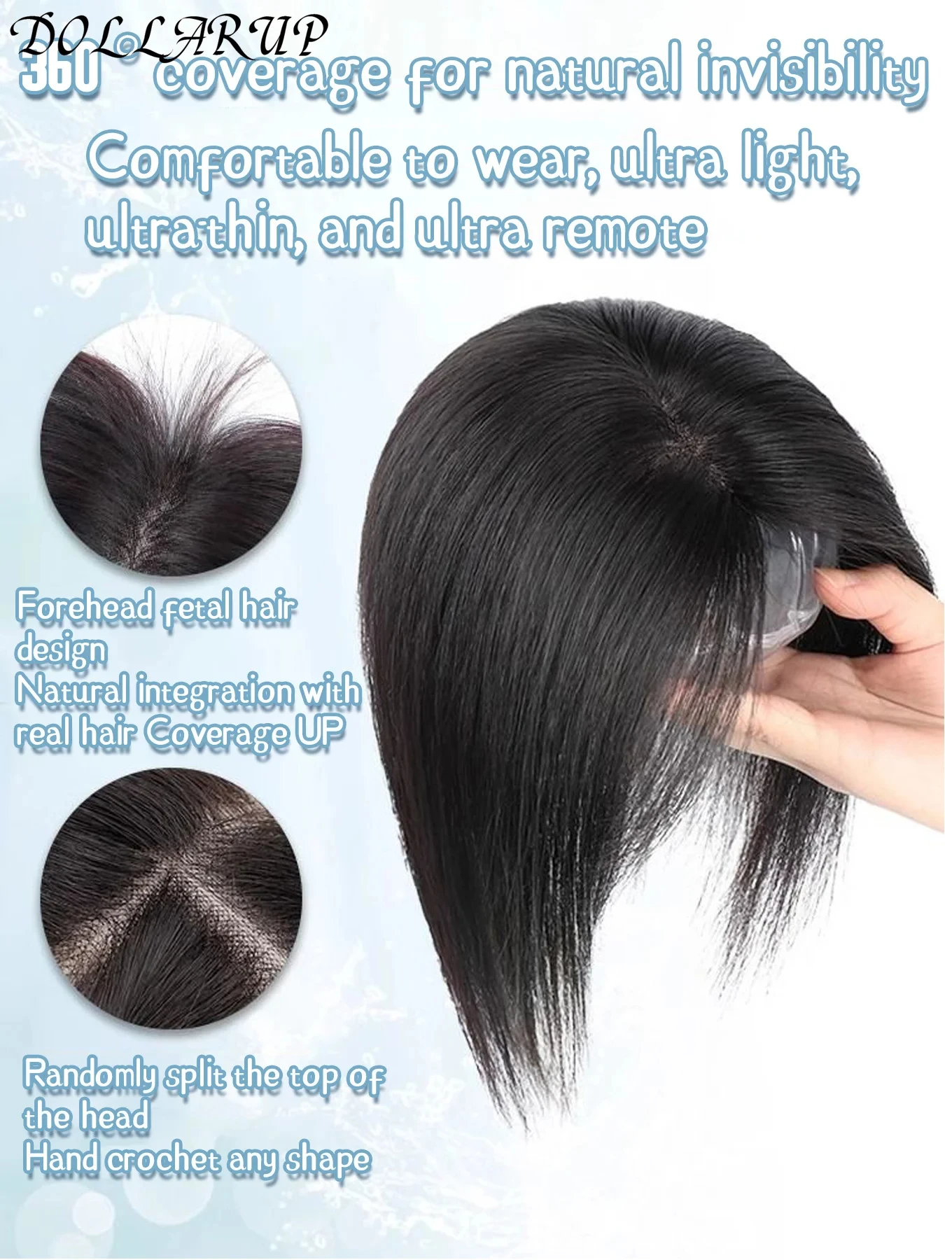 JKL كليب في شعر الطفل الهواء بانج شعر بشري طبيعي الانفجارات الجانبية حافة غير مرئية استبدال هامش الجبين شعري للنساء #4