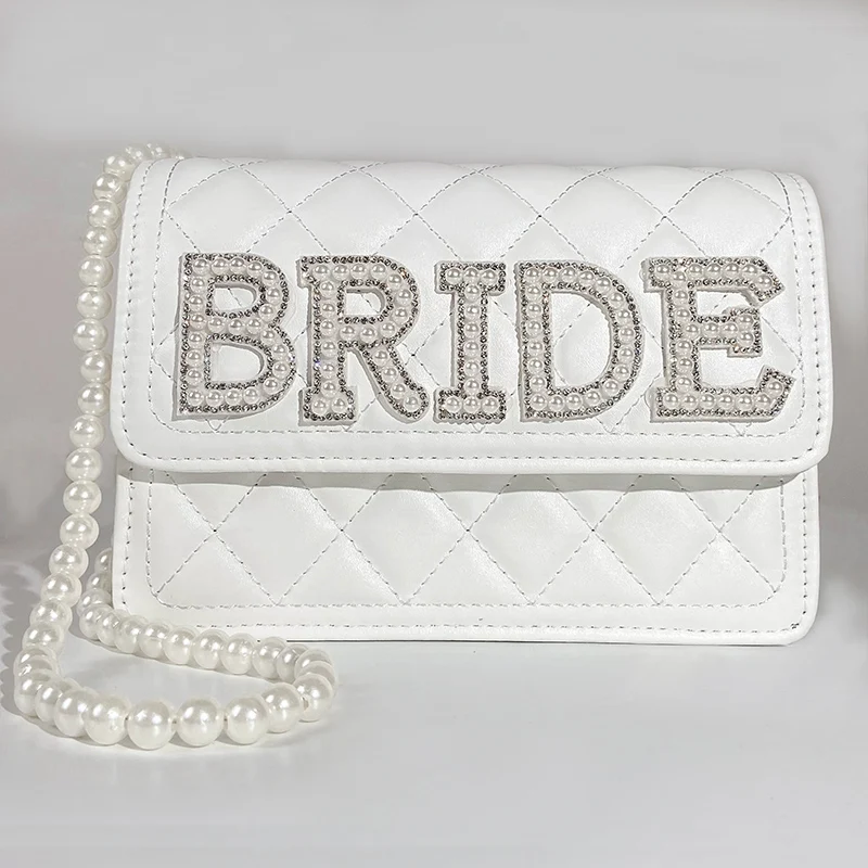 Perle Braut zu Werden Kupplung Tasche Braut Dusche Hochzeit Engagement Flitterwochen reise Bachelorette hen Party dekoration Mrs Geschenk präsentieren – Detail 2