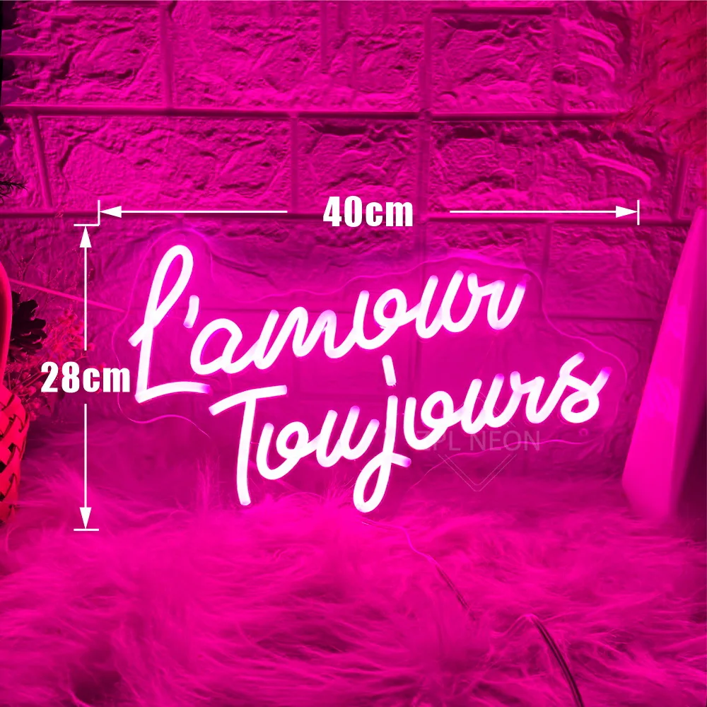 Neon Led Sign L'amour Toujours Love Is Always French Neon Sign Wedding Decor Room Bedroom Wall Birthday Party Bar Neon Light USB