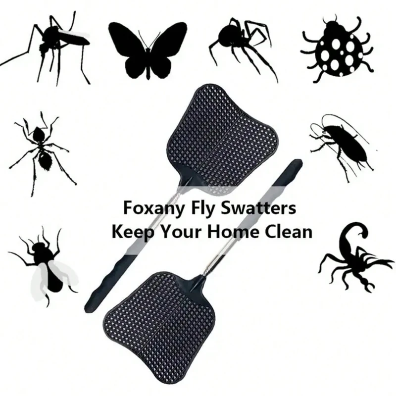 1pc,Heavy Duty Telescopic Fly Swatter Set - Durable Plastic, Stainless Steel Handle, Perfect for Indoor/Outdoor/Classroom Use