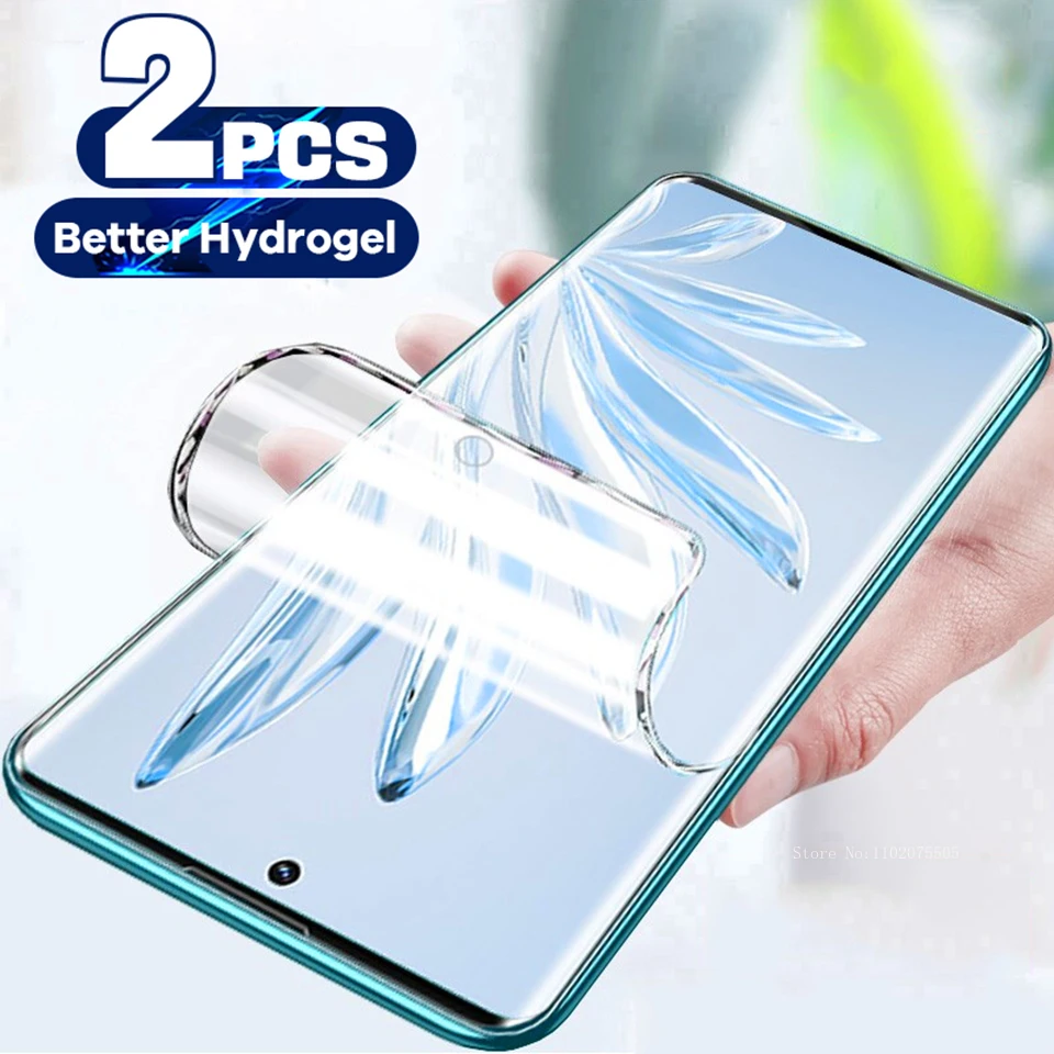 2Pcs Full Cover Hydrogel Film For Honor 50 60 70 20 10 Magic 4 Pro X8 X9 Screen Protector For Huawei P50 P40 P30 Lite Not Glass