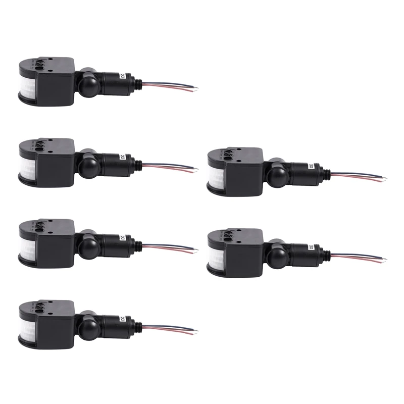 

6X Outdoor 12V DC Automatic Infrared PIR Motion Sensor Switch For LED Light, Black