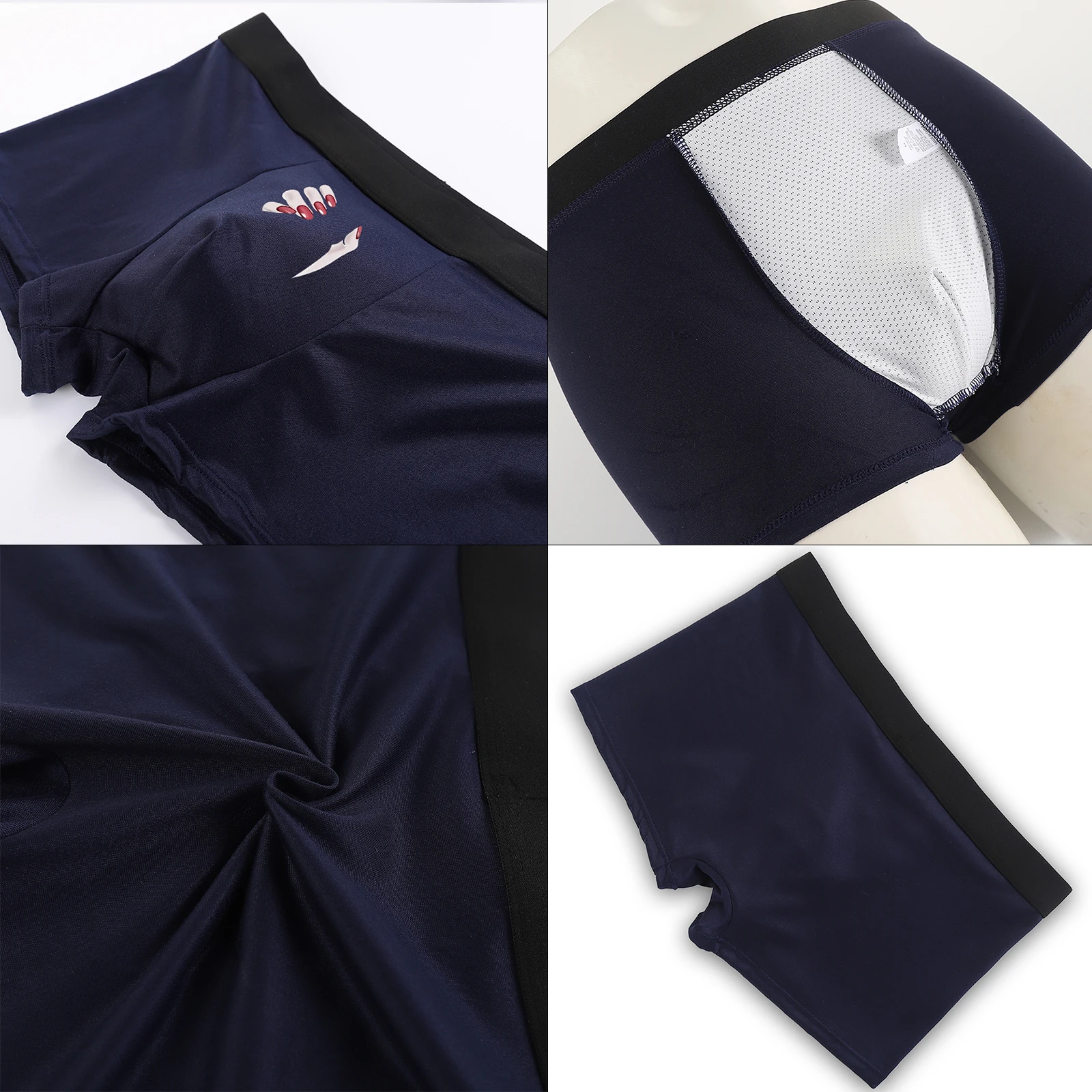 Męskie seksowne bokserki typu U Convex, bezszwowe, modelujące, z nadrukiem, z niskim stanem, oddychające majtki męskie.