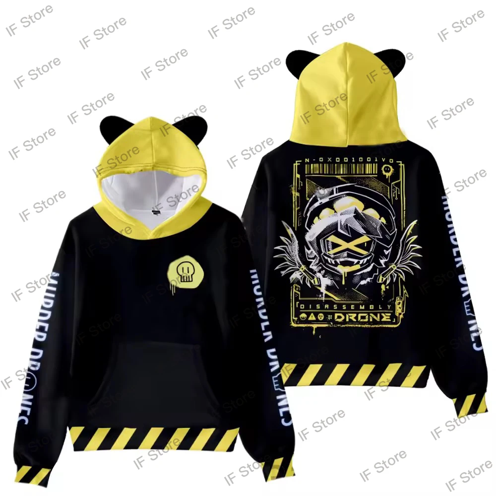 Y2K Y2K MURDER DRONES Best Friends N UZI Cat Ear Hoodie Unisex Streetwear Spring/Autumn Teens Kawaii Tops Personality Clothing