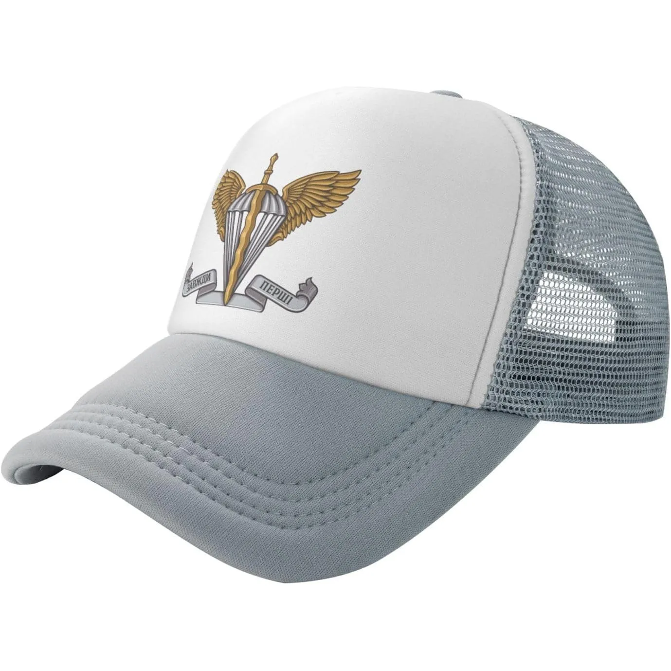Ukrainian-Air-Assault-Forces-Wings-Paratrooper-Crest-Trucker-Hat-Adjustable-Mesh-Baseball-Cap-for-Men-Women