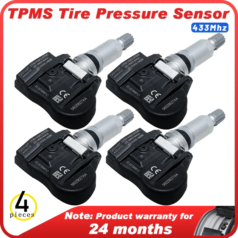 4PCS Tire Pressure Sensor 56029527AA  TPMS For JEEP Cherokee(KK) ​2008-2013 for Dodge Magnum ​2008 for Chrysler Sebring ​2008