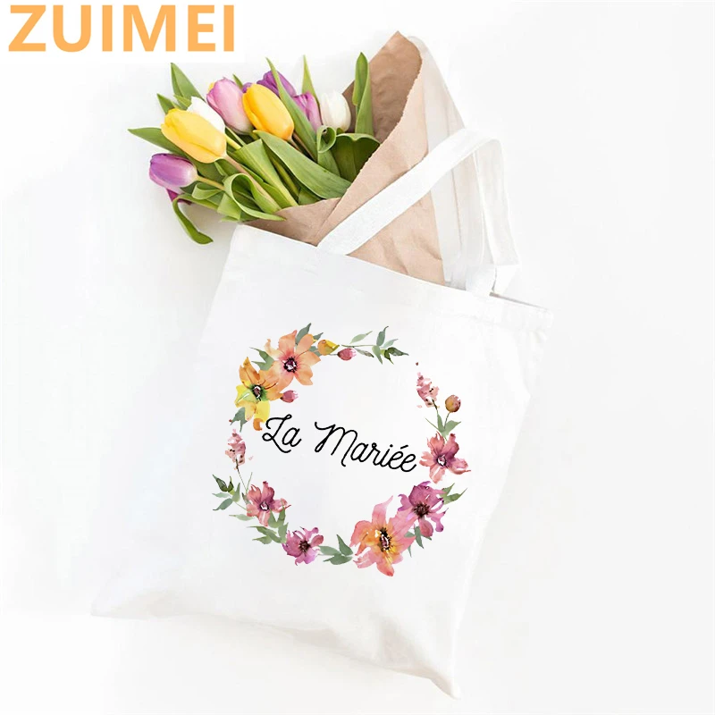 

La Marrie Team Bride Party Shopping Canvas Bag Wedding Women Shoulder Bag Team Bride Graphic Bachelorette Women EVJF Handbag