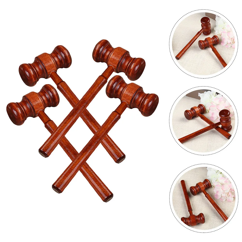 

Набор из 4 деревянных судейских молотков: превосходное качество, громкий и четкий звук для аукционов, судебных заседаний, ролевых игр и обучения