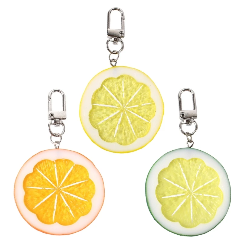 Resin Lemon Key Charm Simulation Fruit Key Chain Unique Jewelry Handmade Gift