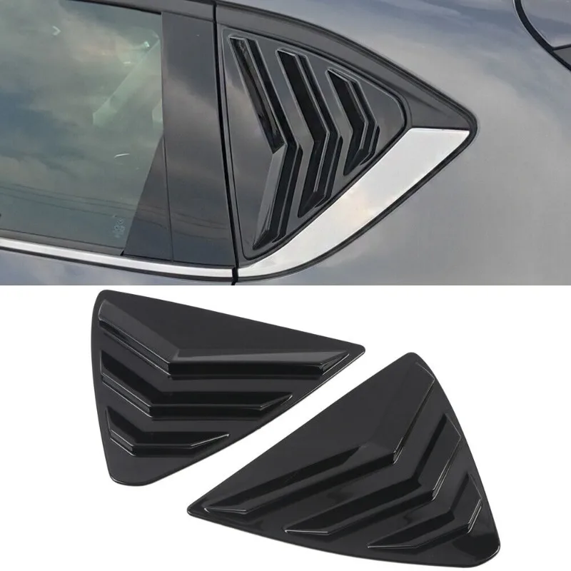 For Mazda CX-5 2017-2024 Exterior Rear Window Shutter Cover 2 Pieces (Gloss Black) -