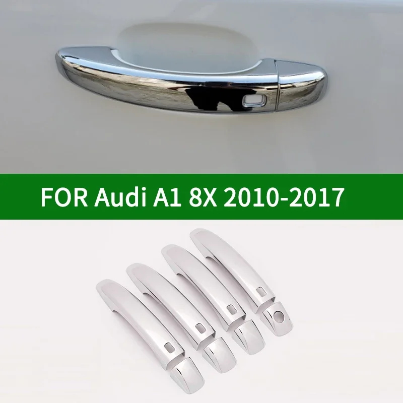

Для Audi A1 8X 2010-2017, аксессуары, хромированные серебряные чехлы на дверные ручки автомобиля, отделка без ключа 2011 2012 2013 2014 2015 2016