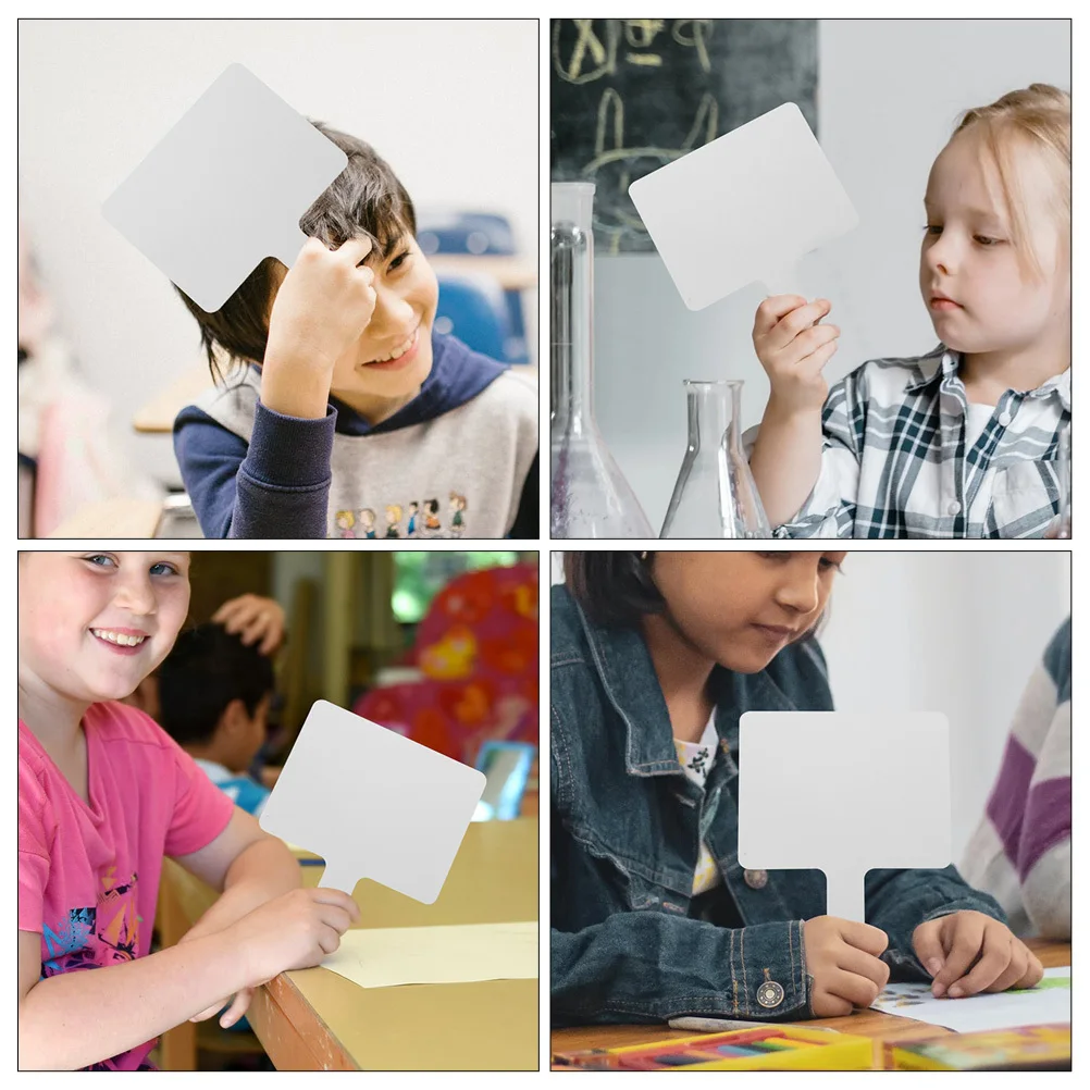 

2Pcs Answer Board Spacious Writing Surface Smooth Edges Handle Student Dry Erase Paddles School Supplies Daily Use Classroom