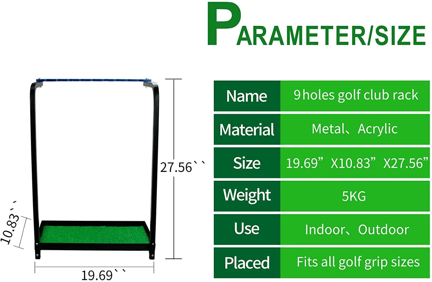 CRESTGOLF Golf Club Display-ständer Rack Durable Metall Lagerung 9 Clubs Golf Putter Regal Organisatoren Training Aids