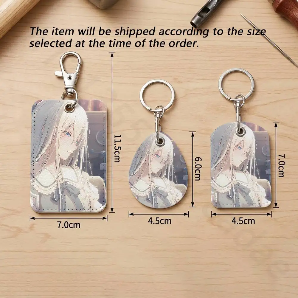 Project Sekai Y-Yoisaki Kanade Rectangle Card Case Keychain Access Card Bag Key Tag Ring Leather Card Holder Key Ring Access - view 6