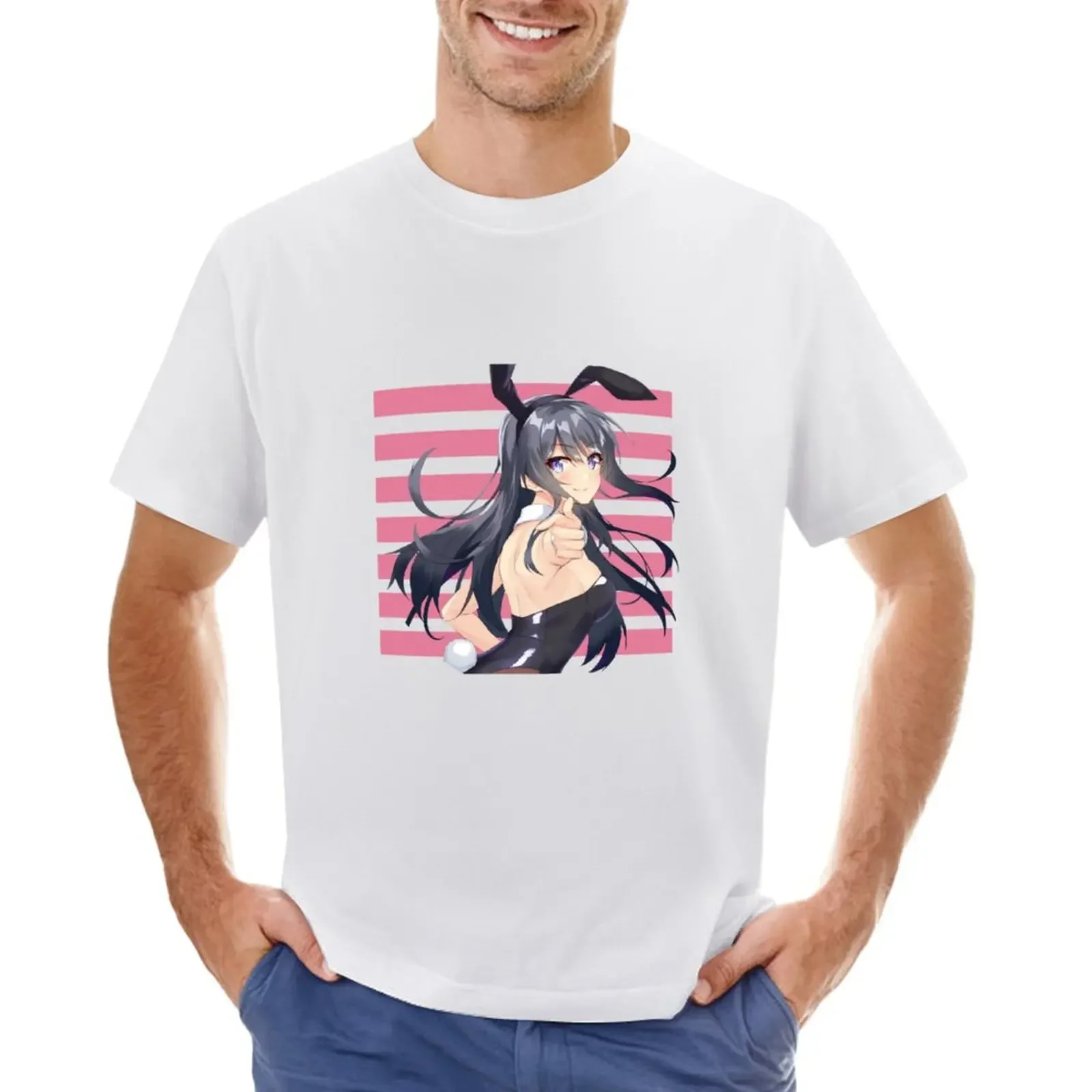 

Mai Sakurajima lewd T-shirt boys whites tees shirts graphic tees t shirts men