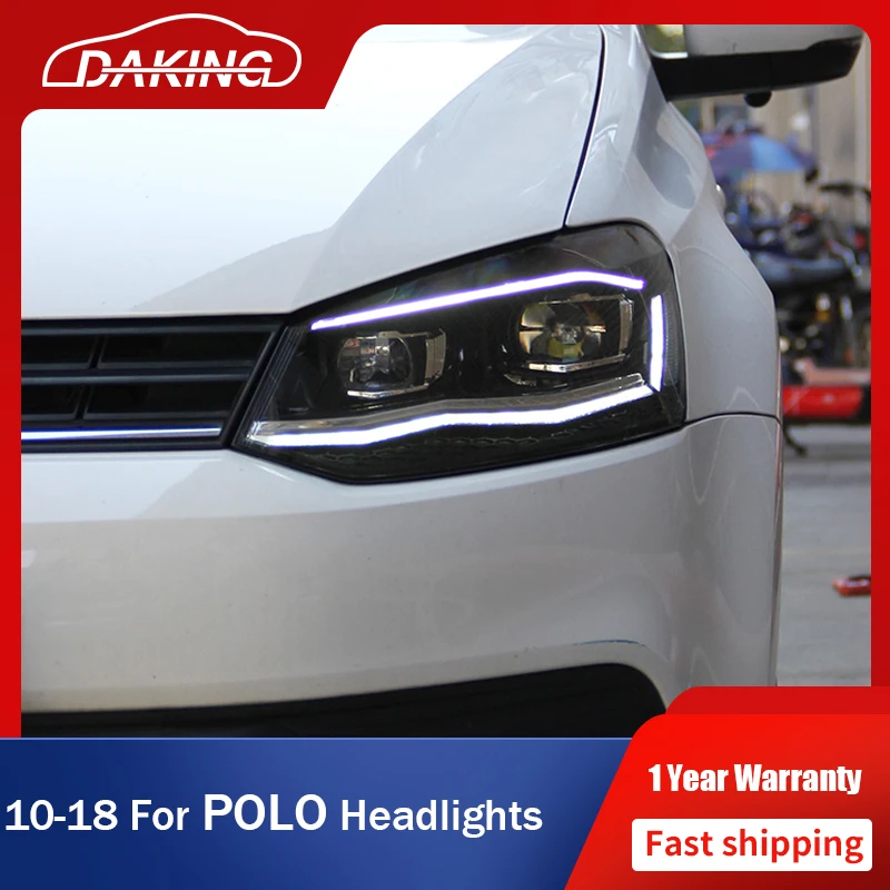 Car Front Lights For VW Volkswagen Polo 2010-2018 GTI Headlights LED DRL Animation Turn Signal Fog Lamps H7 Bi-Xenon Lens Bulb