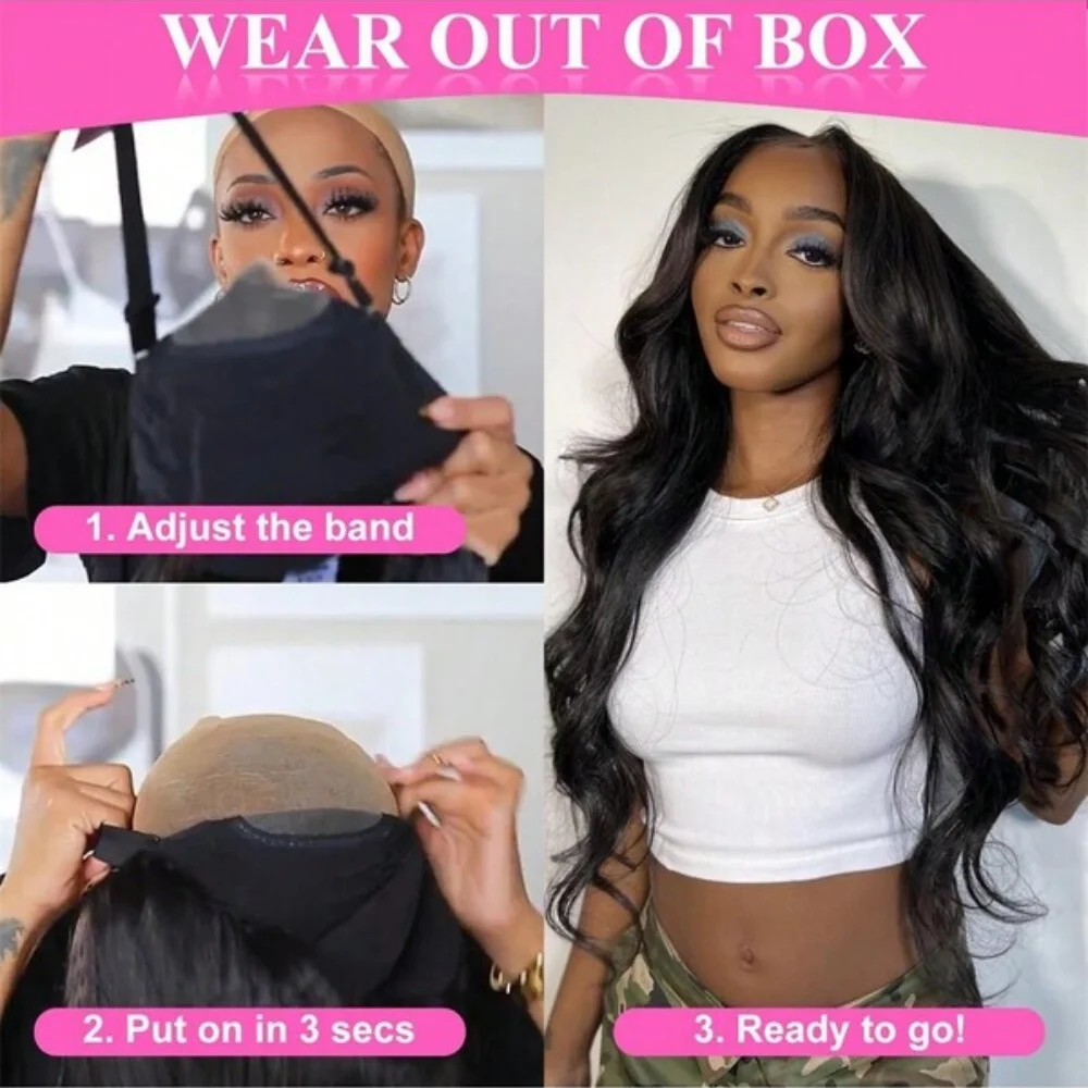 Pelucas sin pegamento de onda del cuerpo de 250% de densidad, pelucas frontales de encaje 13x4 de onda del cuerpo de cabello humano, pelucas frontales de encaje HD prearrancadas sin pegamento