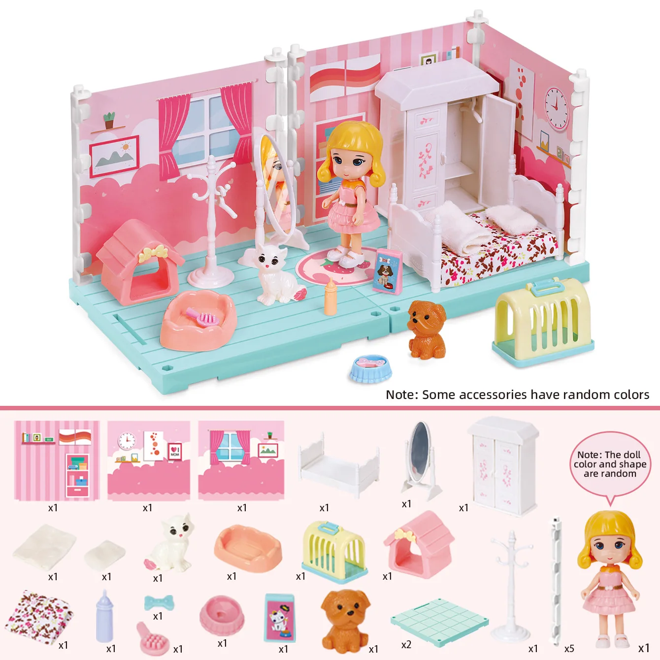 إكسسوارات منزلية صغيرة يمكنك صنعها بنفسك مجموعة أثاث بيت الدمية نموذج محاكاة لتزيين غرفة النوم والمطبخ لعبة التظاهر هدية للفتيات