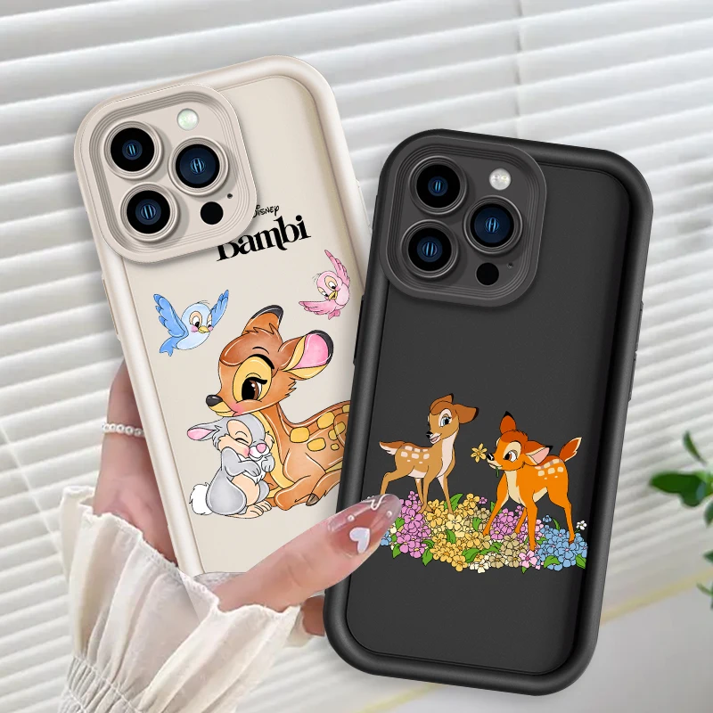 Cartoon Bambi Cute Eye Ladder For Apple iPhone 15 14 13 12 11 XS XR X Pro Max Plus TPU Phone Case