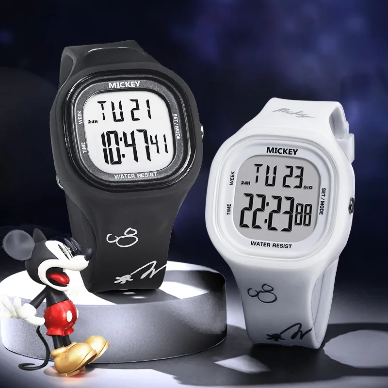

Оригинальные наручные часы Disney, модные детские светящиеся многофункциональные спортивные электронные часы с Микки Маусом, 229