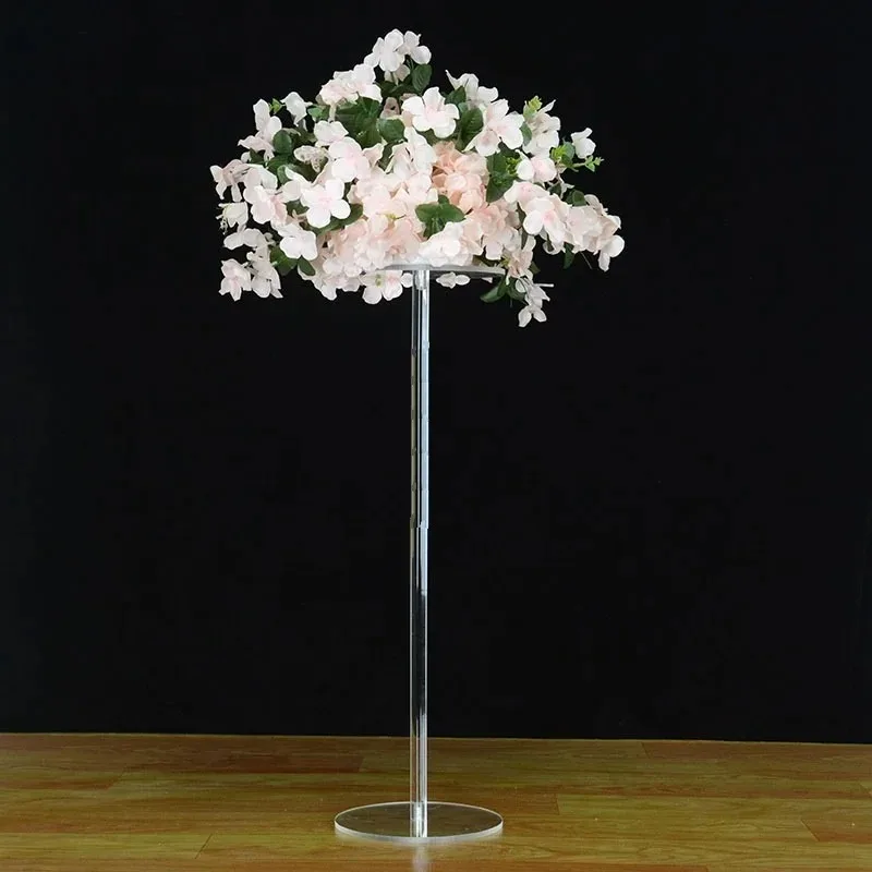 Round Acrylic Crystal Table Flower Rack, Wedding Road Lead, Centerpiece, Event Party Decoration, 60 cm, 10 Pcs