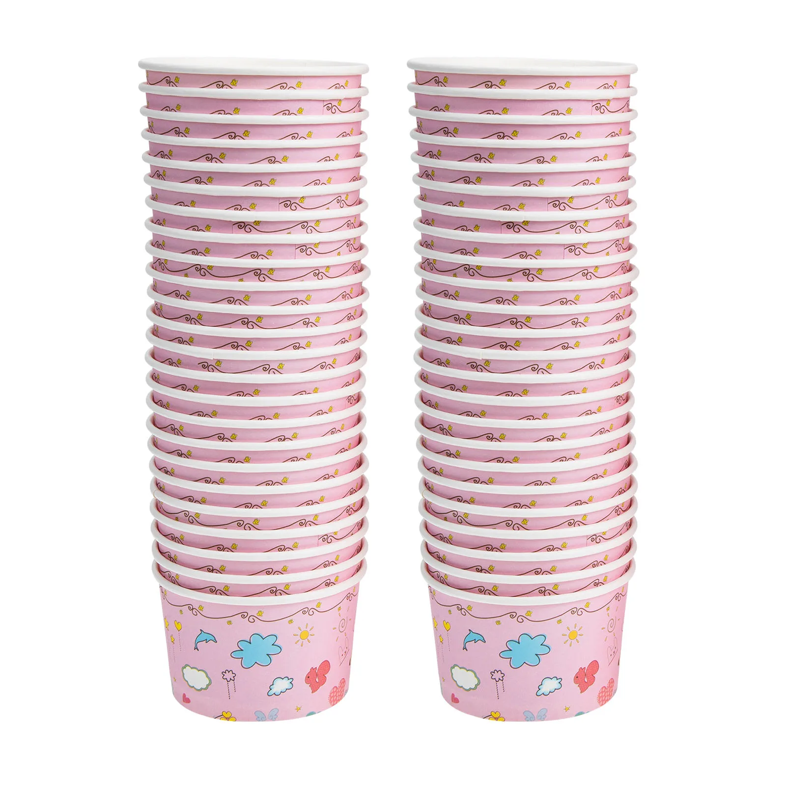 

50pcs Ice Cream Bowl Paper Cup Disposable Dessert Cups Bowls Container Party Supplies Yogurt Home Hotel Cafeteria