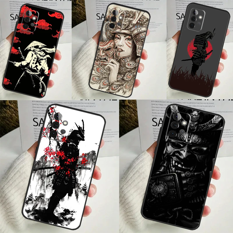 Japanese Samurai Warrior Case For Samsung Galaxy A55 A35 A25 A15 A51 A71 A12 A32 A52 A13 A33 A53 A14 A34 A54 Coque